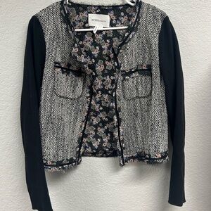 BCBGeneration Floral Tweed Jacket with Black and Gray Tweed. Size M